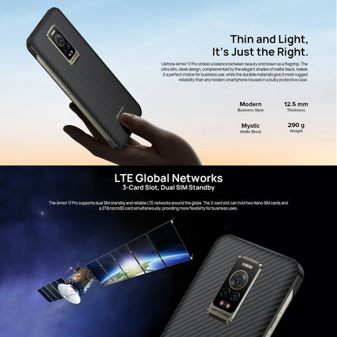 Ulefone Armor 17 Pro Rugged Phone Night Vision Camera Dual SIM 8GB+256GB (Global Version)