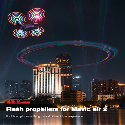 STARTRC 2 Pairs Foldable Color LED Flash Lamp Low Noise Propellers for DJI Mavic Air 2