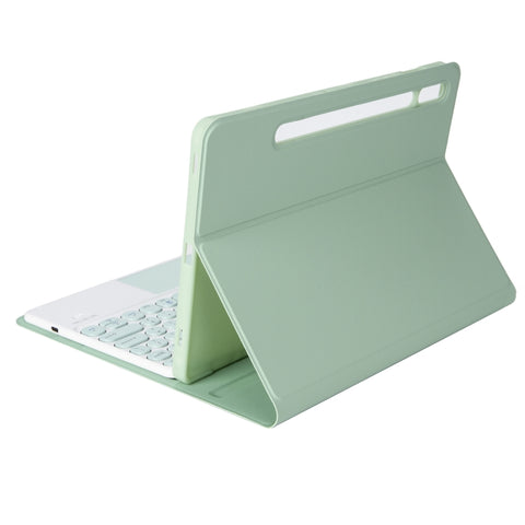 Samsung Galaxy Tab S8 11 inch Round Keycap Bluetooth Keyboard Leather Case with Touchpad