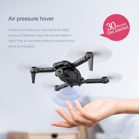 LS-XT6 4K Single Camera Foldable Quadcopter Mini Drone Black