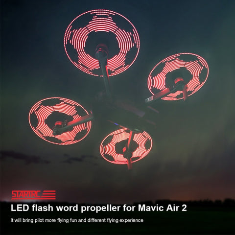 STARTRC 1 Pair Foldable Color LED DIY Flash Editable Word Lamp Propellers For DJI Mavic Air 2