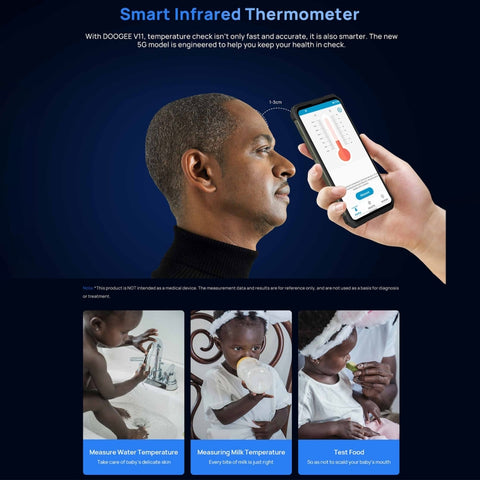 DOOGEE V11 5G Rugged Phone Non-contact Infrared Thermometer 8GB+128GB