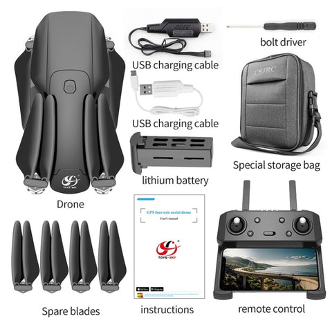 CSJRC S189 GPS Intelligent Positioning HD Aerial Photography UAV Brushless Quadcopter 5G Drone Grey