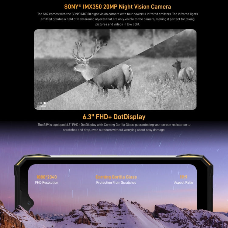 DOOGEE S89 Rugged Phone Night Vision Camera 8GB+128GB