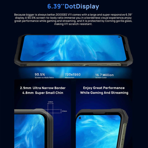 DOOGEE V11 5G Rugged Phone Non-contact Infrared Thermometer 8GB+128GB