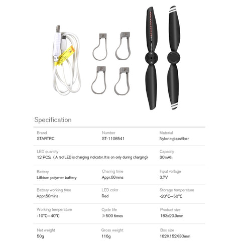 STARTRC 1 Pair Foldable Color LED DIY Flash Editable Word Lamp Propellers For DJI Mavic Air 2