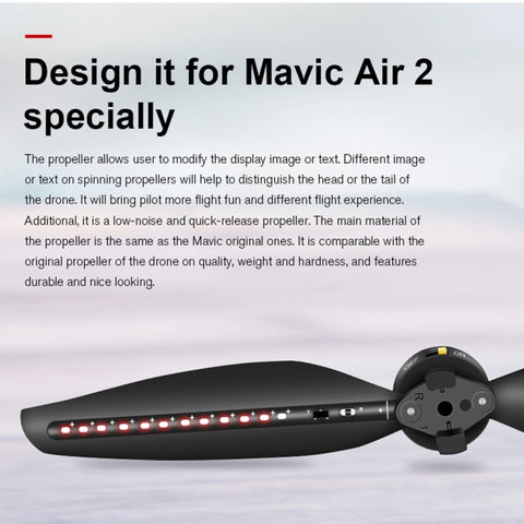 STARTRC 1 Pair Foldable Color LED DIY Flash Editable Word Lamp Propellers For DJI Mavic Air 2