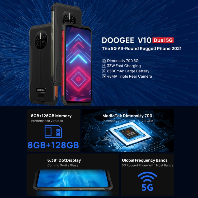 DOOGEE V10 5G Rugged Phone 8GB+128GB