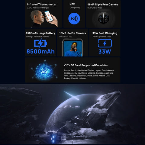 DOOGEE V10 5G Rugged Phone 8GB+128GB