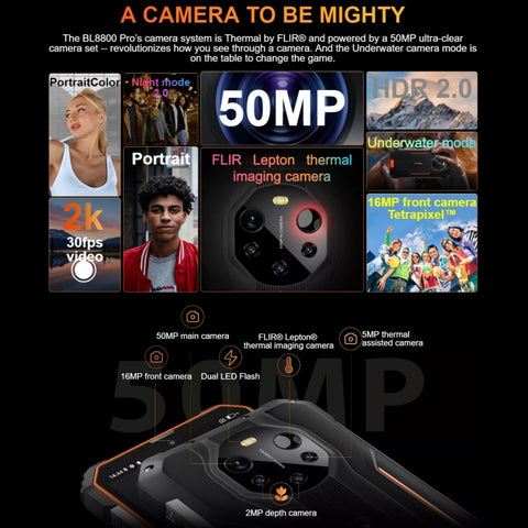 Blackview BL8800 Pro 5G Rugged Phone Thermal Imaging Camera 8GB+128GB