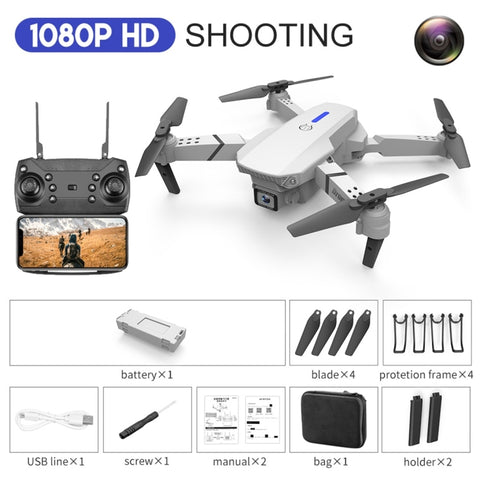 LS-E525 Single Camera Mini Foldable Quadcopter Drone White (1080P)